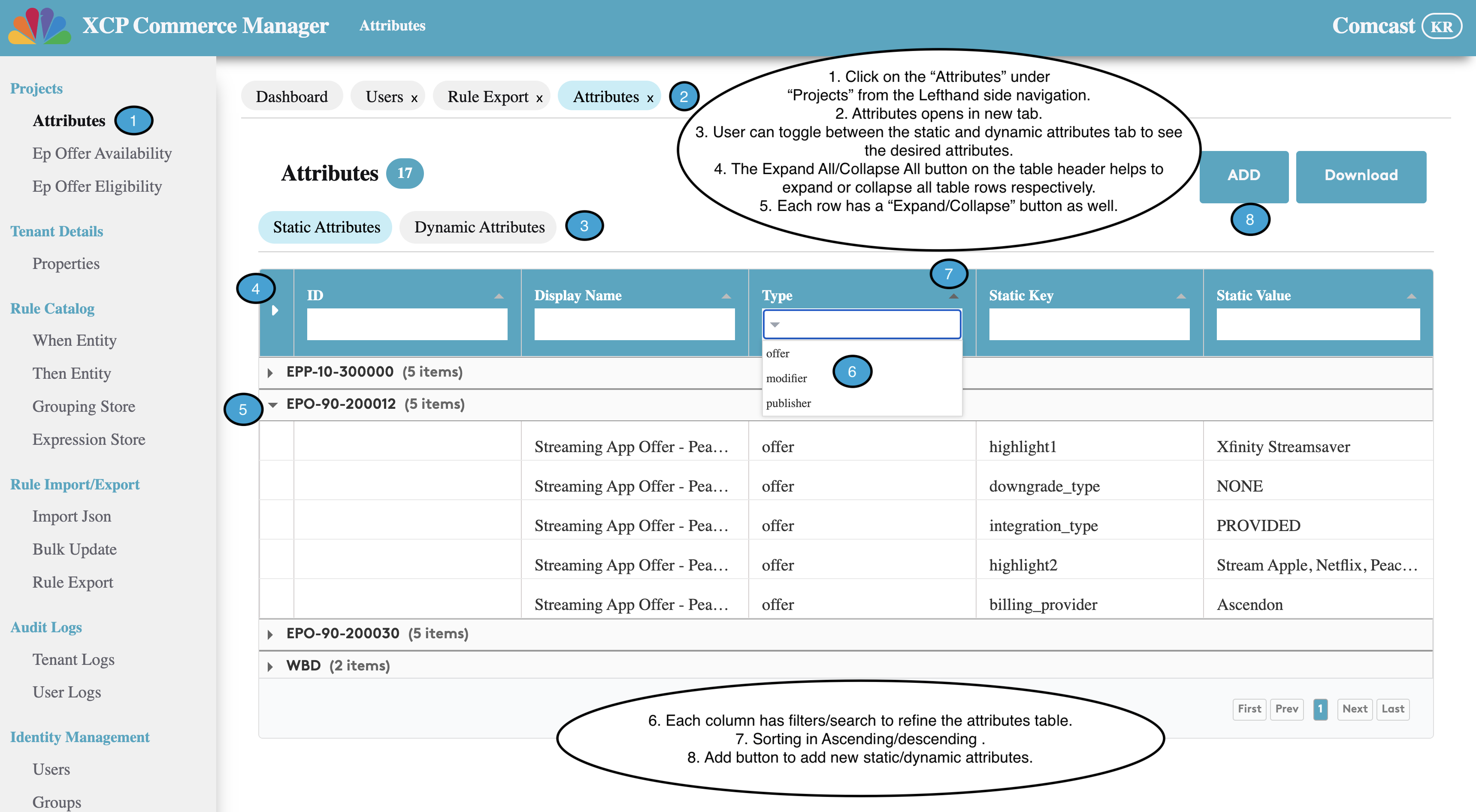 Attributes Read mode