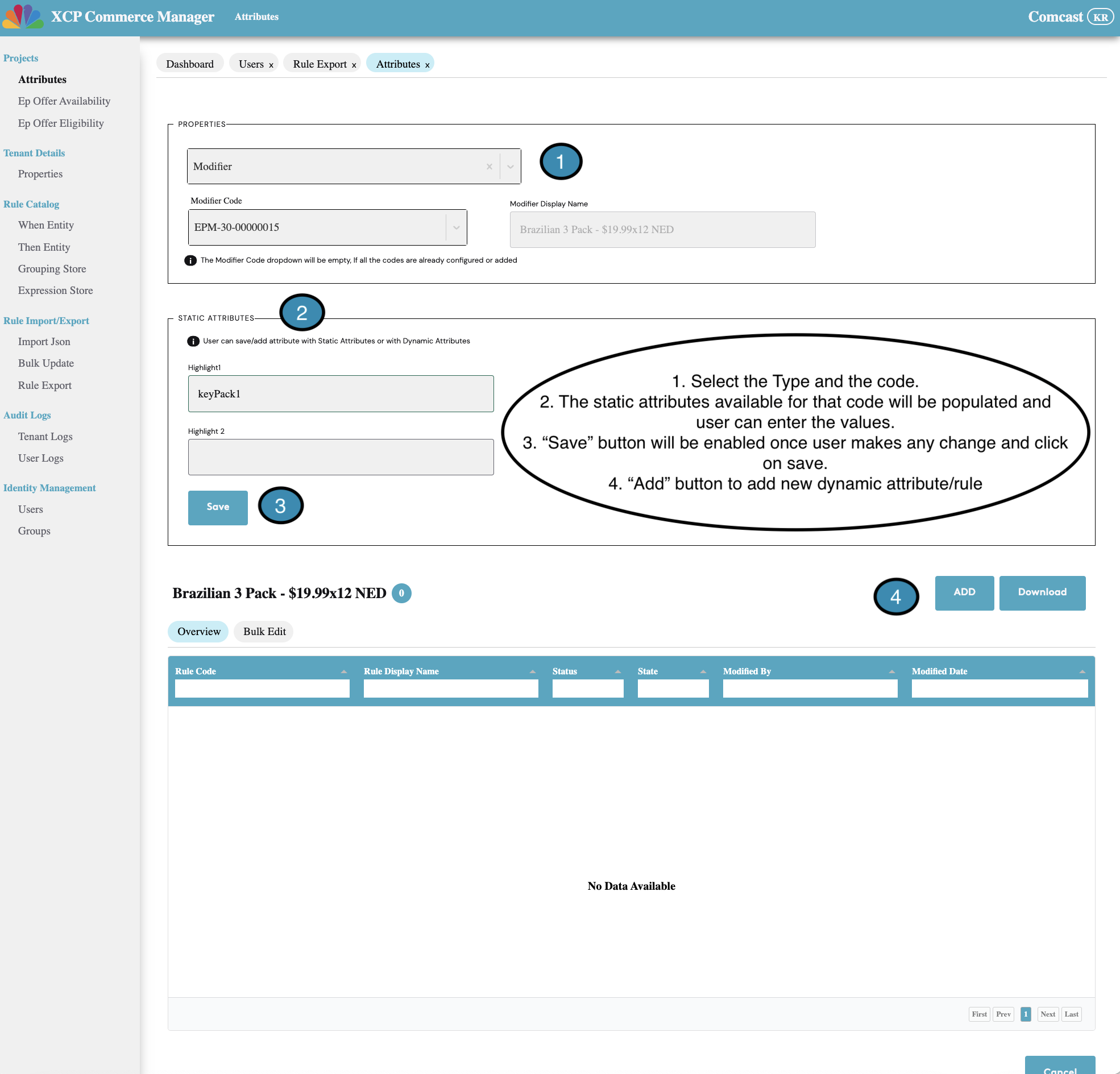 Attributes Read mode
