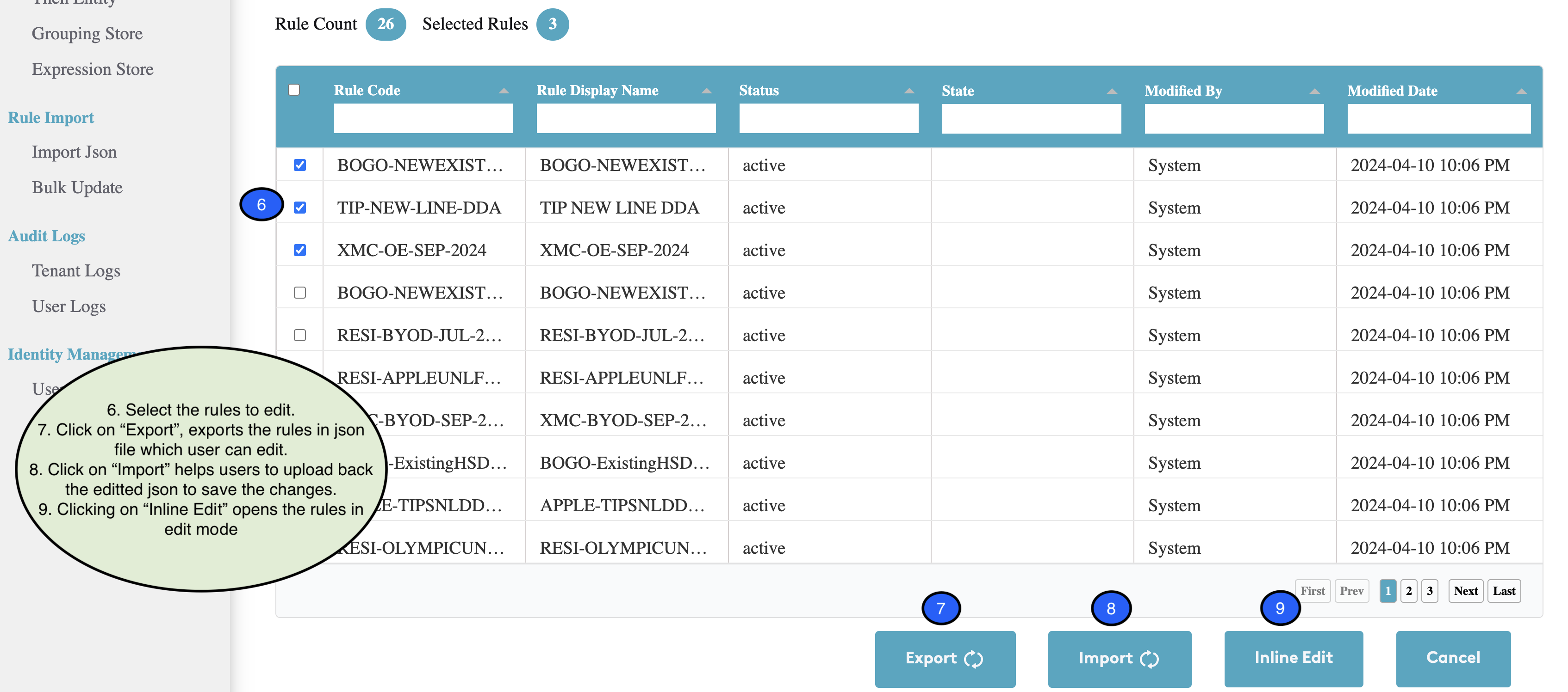 Rule Dashboard Page